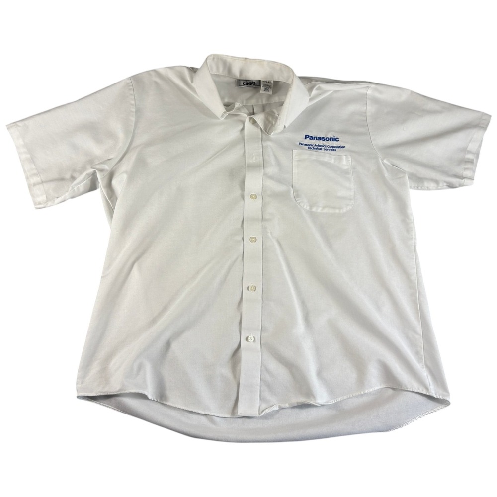 Panasonic Technical Services Workwear Dress Shirt Mens 17.5 White Durable